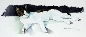 METİN SÖNMEZLER tarafından 2010 yılında 14x30 cm ölçülerinde Kağıt üzeri sulu boya tekniği ile yapılmıştır.