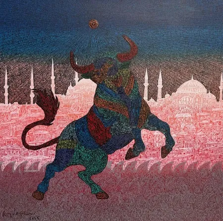 MURAT ÖZDOĞRU tarafından 2025 yılında 60x60 cm ölçülerinde Tuval üzeri akrilik boya tekniği ile yapılmıştır.