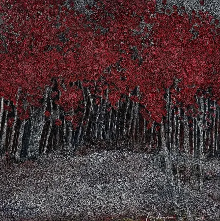 MURAT ÖZDOĞRU tarafından 2025 yılında 65x65 cm ölçülerinde Tuval üzeri akrilik boya tekniği ile yapılmıştır.