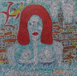 MURAT ÖZDOĞRU tarafından 2025 yılında 50x50 cm ölçülerinde Tuval üzeri akrilik boya tekniği ile yapılmıştır.