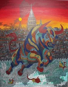 MURAT ÖZDOĞRU tarafından 2025 yılında 120x150 cm ölçülerinde Tuval üzeri akrilik boya tekniği ile yapılmıştır.