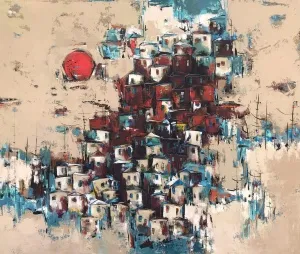 NACİYE BOZDOĞAN AKBAŞ tarafından 2023 yılında 100x120 cm ölçülerinde Tuval üzeri akrilik boya tekniği ile yapılmıştır.