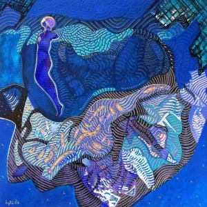 NECMETTİN ÖZLÜ tarafından 2024 yılında 40x40 cm ölçülerinde Tuval üzeri akrilik boya tekniği ile yapılmıştır.