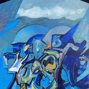 NECMETTİN ÖZLÜ tarafından 2023 yılında 60x50 cm ölçülerinde Tuval üzeri akrilik boya tekniği ile yapılmıştır.