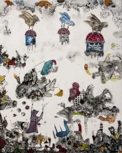 NESLİHAN ÖZGENÇ ERDOĞDU tarafından 2016 yılında 100x80 cm ölçülerinde Tuval üzeri akrilik ve yağlı boya tekniği ile yapılmıştır.