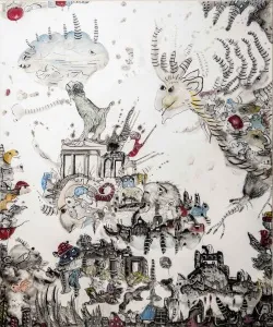 NESLİHAN ÖZGENÇ ERDOĞDU tarafından 2016 yılında 120x100 cm ölçülerinde Tuval üzeri akrilik ve yağlı boya tekniği ile yapılmıştır.