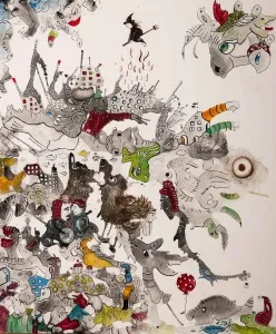 NESLİHAN ÖZGENÇ ERDOĞDU tarafından 2016 yılında 120x100 cm ölçülerinde Tuval üzeri akrilik ve yağlı boya tekniği ile yapılmıştır.