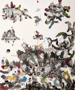 NESLİHAN ÖZGENÇ ERDOĞDU tarafından 2016 yılında 120x100 cm ölçülerinde Tuval üzeri akrilik ve yağlı boya tekniği ile yapılmıştır.