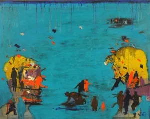 NİHAT KAHRAMAN tarafından 2000 yılında 70x90 cm ölçülerinde Tuval üzeri yağlı boya tekniği ile yapılmıştır.