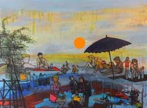 NİHAT KAHRAMAN tarafından 1988 yılında 60x80 cm ölçülerinde Tuval üzeri yağlı boya tekniği ile yapılmıştır.