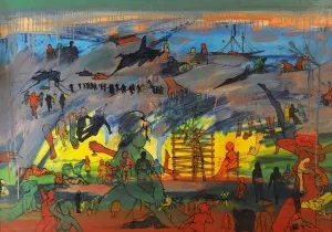 NİHAT KAHRAMAN tarafından 1983 yılında 70x100 cm ölçülerinde Tuval üzeri yağlı boya tekniği ile yapılmıştır.