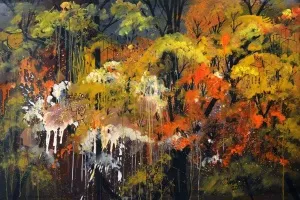 NİHAT KAHRAMAN tarafından 2009 yılında 91x132 cm ölçülerinde Duralit üzeri yağlı boya tekniği ile yapılmıştır.