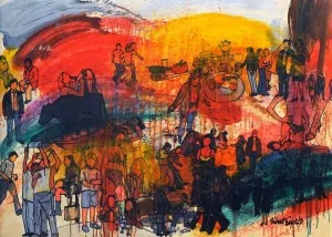 NİHAT KAHRAMAN tarafından 2002 yılında 30x40 cm ölçülerinde Tuval üzeri yağlı boya tekniği ile yapılmıştır.