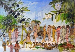 NİHAT KAHRAMAN tarafından 2011 yılında 70x100 cm ölçülerinde Tuval üzeri yağlı boya tekniği ile yapılmıştır.