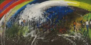 NİHAT KAHRAMAN tarafından 2015 yılında 40x89 cm ölçülerinde Duralit üzeri yağlı boya tekniği ile yapılmıştır.