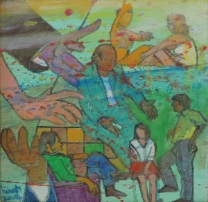 NİHAT KAHRAMAN tarafından 2016 yılında 20x20 cm ölçülerinde Duralit üzeri yağlı boya tekniği ile yapılmıştır.