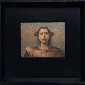 SERTAP YEĞİN tarafından 2025 yılında 15x19 cm ölçülerinde Duralit üzeri yağlı boya tekniği ile yapılmıştır.