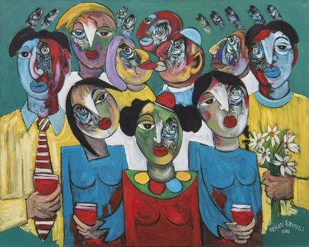 ORHAN KURMALI tarafından 2021 yılında 80x100 cm ölçülerinde Tuval üzeri yağlı boya tekniği ile yapılmıştır.