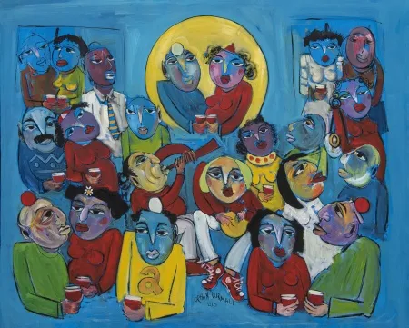 ORHAN KURMALI tarafından 2021 yılında 80x100 cm ölçülerinde Tuval üzeri yağlı boya tekniği ile yapılmıştır.