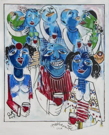 ORHAN KURMALI tarafından 2025 yılında 100x80 cm ölçülerinde Tuval üzeri akrilik boya tekniği ile yapılmıştır.