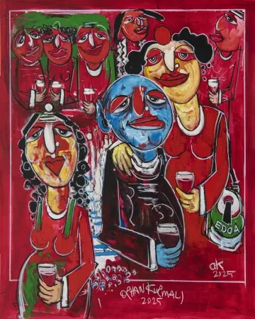 ORHAN KURMALI tarafından 2025 yılında 100x80 cm ölçülerinde Tuval üzeri akrilik boya tekniği ile yapılmıştır.