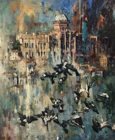 OSMAN AKÇA  tarafından 85x70 cm ölçülerinde Tuval üzeri yağlı boya tekniği ile yapılmıştır.