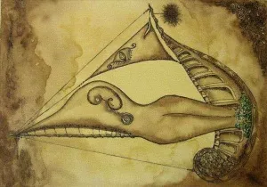 RAFET VAN tarafından 2008 yılında 50x70 cm ölçülerinde Tuval üzeri karışık teknik tekniği ile yapılmıştır.