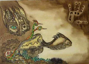 RAFET VAN tarafından 2008 yılında 70x90 cm ölçülerinde Tuval üzeri karışık teknik tekniği ile yapılmıştır.