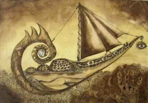 RAFET VAN tarafından 2008 yılında 70x90 cm ölçülerinde Tuval üzeri karışık teknik tekniği ile yapılmıştır.