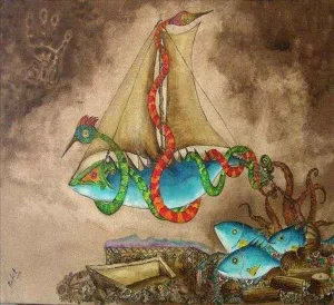 RAFET VAN tarafından 2008 yılında 80x100 cm ölçülerinde Tuval üzeri akrilik boya tekniği ile yapılmıştır.