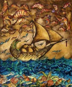 RAFET VAN tarafından 2008 yılında 100x80 cm ölçülerinde Tuval üzeri karışık teknik tekniği ile yapılmıştır.