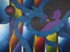 AHMET GÜNEŞTEKİN tarafından 2015 yılında 180x240 cm ölçülerinde Tuval üzeri yağlı boya tekniği ile yapılmıştır.