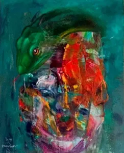 ERGİN İNAN tarafından 2019 yılında 50x40 cm ölçülerinde Ahşap üzeri yağlı boya + epoksi tekniği ile yapılmıştır.