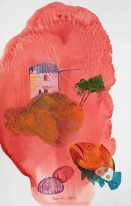 SEMİH KAPLAN tarafından 2011 yılında 56x40 cm ölçülerinde Kağıt üzeri sulu boya tekniği ile yapılmıştır.