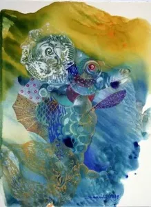 SEMİH KAPLAN tarafından 2009 yılında 38x29 cm ölçülerinde Kağıt üzeri sulu boya tekniği ile yapılmıştır.