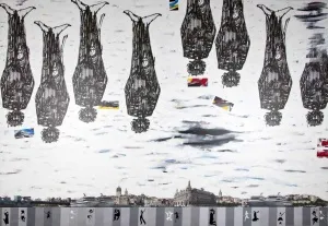 SEYDİ MURAT KOÇ tarafından 2010 yılında 200x300 cm ölçülerinde Tuval üzeri karışık teknik tekniği ile yapılmıştır.