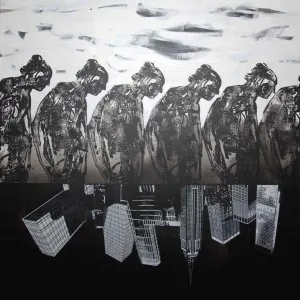 SEYDİ MURAT KOÇ tarafından 2010 yılında 100x100 cm ölçülerinde Tuval üzeri karışık teknik tekniği ile yapılmıştır.