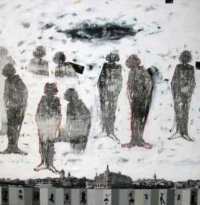 SEYDİ MURAT KOÇ tarafından 2010 yılında 200x200 cm ölçülerinde Tuval üzeri karışık teknik tekniği ile yapılmıştır.