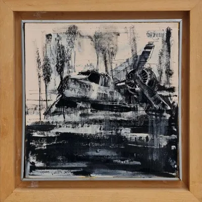 AYHAN ÇETİN tarafından 2020 yılında 20x20 cm ölçülerinde Tuval üzeri akrilik boya tekniği ile yapılmıştır.