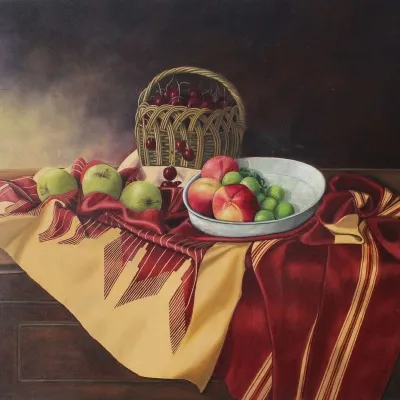 GÜLSEREN SEVEN tarafından 60x70 cm ölçülerinde Tuval üzeri yağlı boya tekniği ile yapılmıştır.