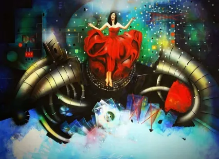 OKAN BOYDAŞ tarafından 2021 yılında 140x190 cm ölçülerinde Tuval üzeri akrilik boya tekniği ile yapılmıştır.