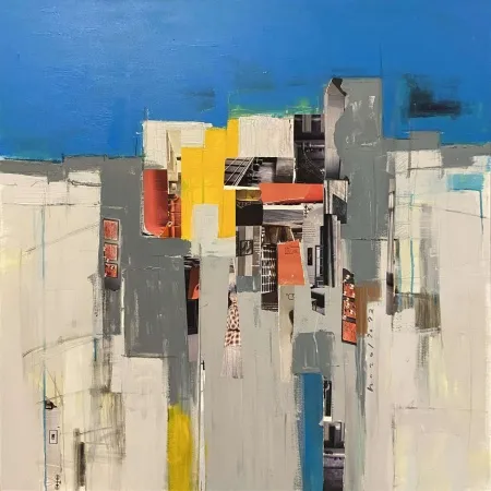 HAZAL AKSOY tarafından 2022 yılında 100x100 cm ölçülerinde Tuval üzeri karışık teknik tekniği ile yapılmıştır.