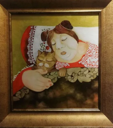 MAKBULE AYAZ tarafından 2019 yılında 48x40 cm ölçülerinde Tuval üzeri yağlı boya tekniği ile yapılmıştır.