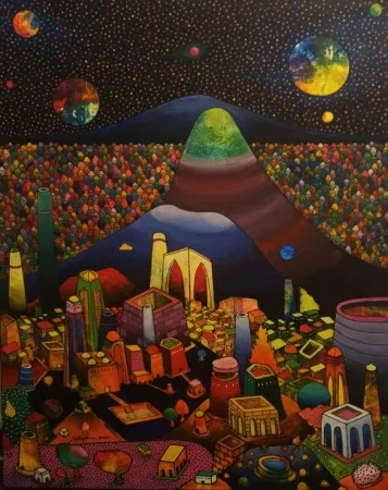 EFE KASAPLAR tarafından 2021 yılında 100x80 cm ölçülerinde Tuval üzeri yağlı boya tekniği ile yapılmıştır.