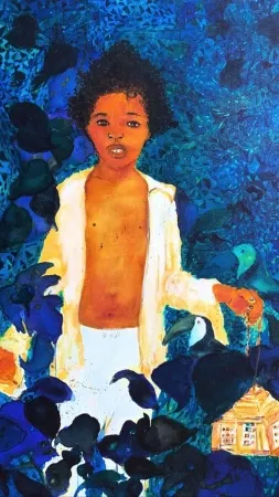 PINAR TINÇ tarafından 2020 yılında 80x60 cm ölçülerinde Tuval üzeri çini mürekkebi tekniği ile yapılmıştır.