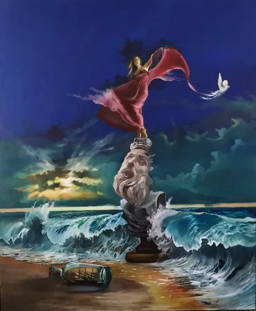 AĞIT UĞUR ULUDAĞ tarafından 2020 yılında 130x88 cm ölçülerinde Tuval üzeri yağlı boya tekniği ile yapılmıştır.