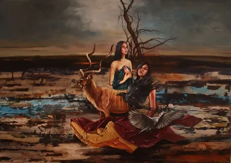 MAHMUT ÖZDEMİR tarafından 2018 yılında 120x170 cm ölçülerinde Tuval üzeri akrilik boya tekniği ile yapılmıştır.