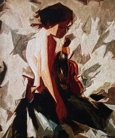 HASAN ÇAĞLAYAN tarafından 2018 yılında 60x50 cm ölçülerinde Tuval üzeri karışık teknik tekniği ile yapılmıştır.