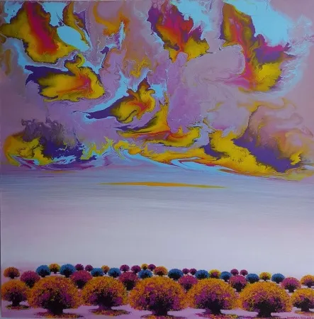 NUMAN ARSLAN tarafından 2017 yılında 90x90 cm ölçülerinde Tuval üzeri akrilik boya tekniği ile yapılmıştır.