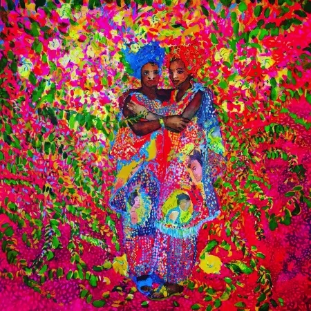 PINAR TINÇ tarafından 2017 yılında 70x70 cm ölçülerinde Tuval üzeri çini mürekkebi tekniği ile yapılmıştır.